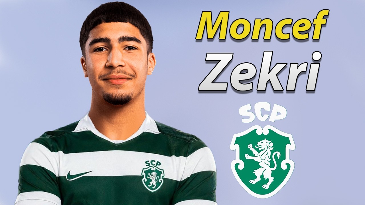 Moncef Zekri منصف زكري ● Welcome to Sporting CP 2026 🟢🇲🇦 Tackles, Skills & Passes background