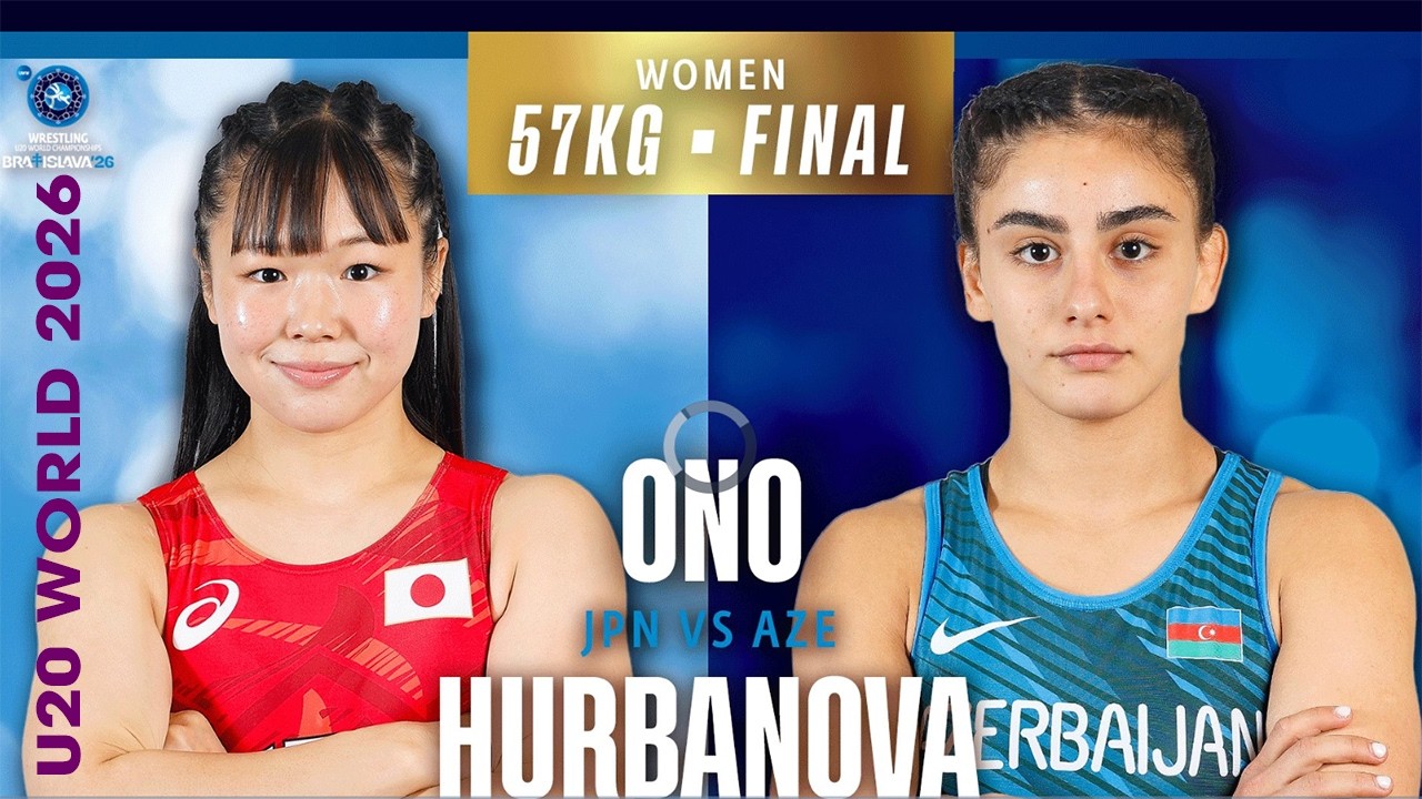 GREAT FINAL 🇯🇵🔥🇦🇿 Konami ONO vs. Hiunai HURBANOVA | 2026 U20 World Wrestling Championships | WW 57Kg background