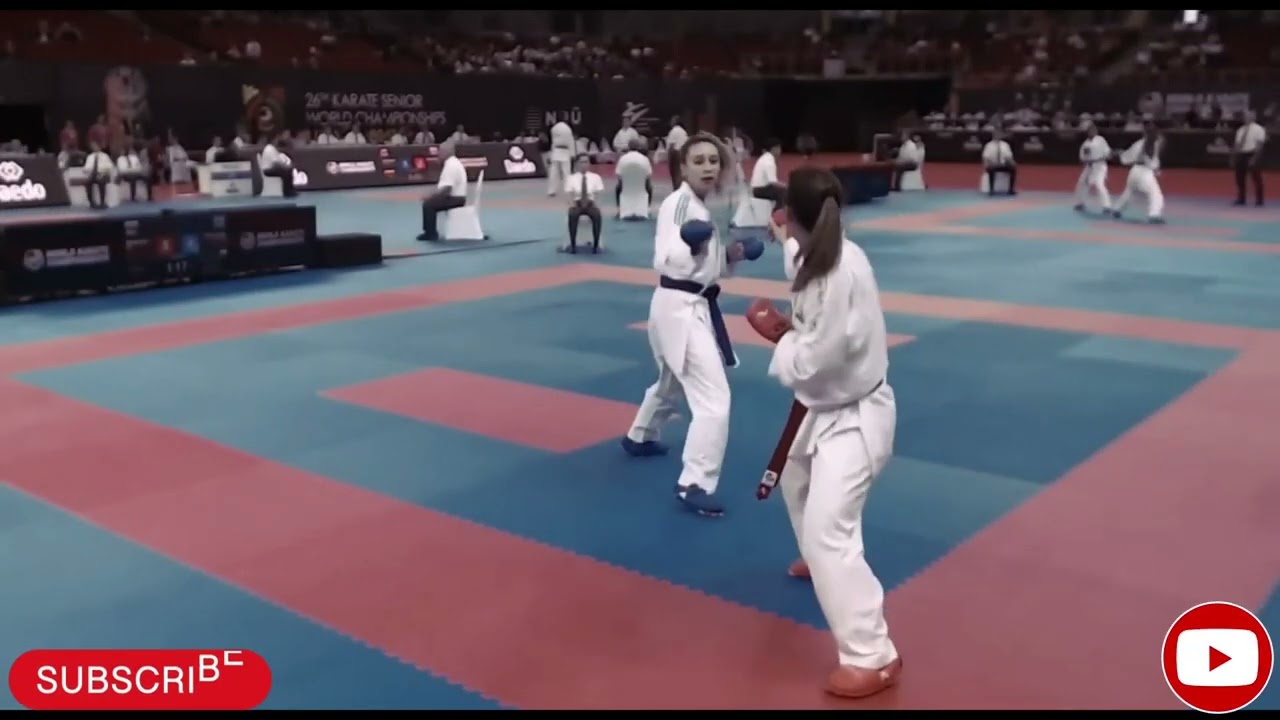 -55 K.G Female Semifinal Match.. Ivet Goranova AKA VS Anzhelika Terliuga AO. World Championship 2023 background