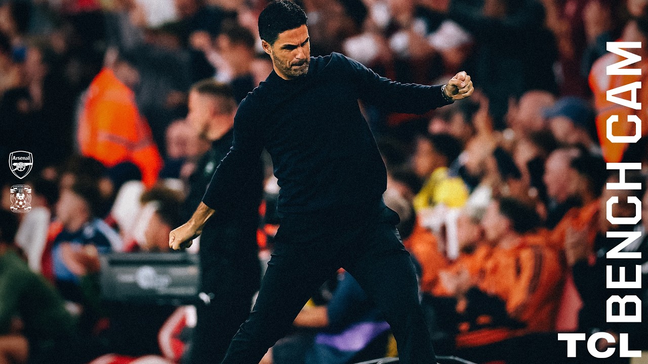 Arteta reacts to Havertz, Saka and Odegaard goals ๐ฅ | Bench Cam | Arsenal 3-0 Coventry City background