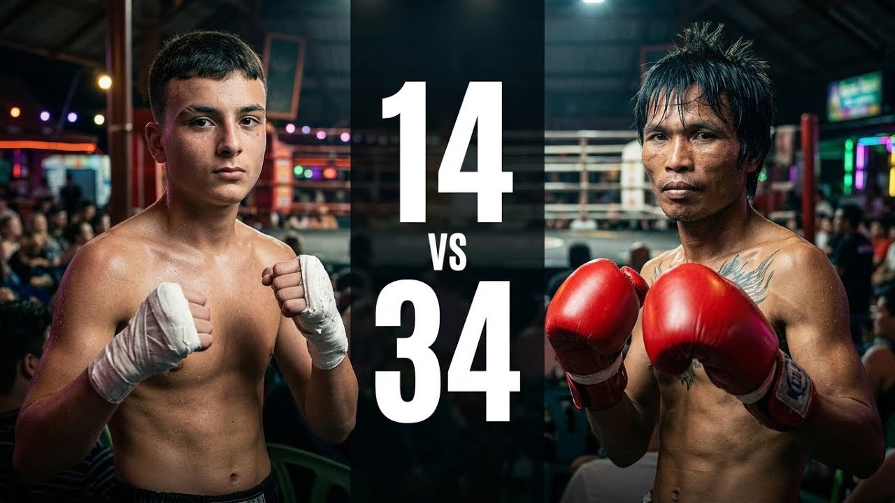14 vs 34 | Muay Thai Fight in Thailand 🇹🇭 background