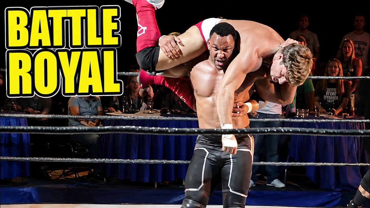 Joey Ryan, Kenny Omega, LA Knight, MVP, Adam Pearce, Chris Hero, Brian Cage & More in a Battle Royal background
