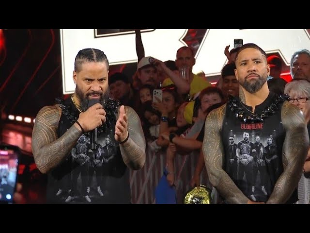 The Usos confronts Solo Sikoa & LA knight _WWE Raw 24 August 2026 background
