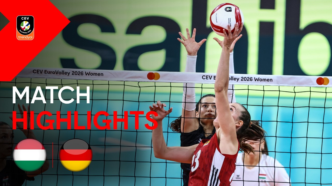 Highlights | HUNGARY vs. GERMANY | CEV Trendyol Eurovolley 2026 | Women background