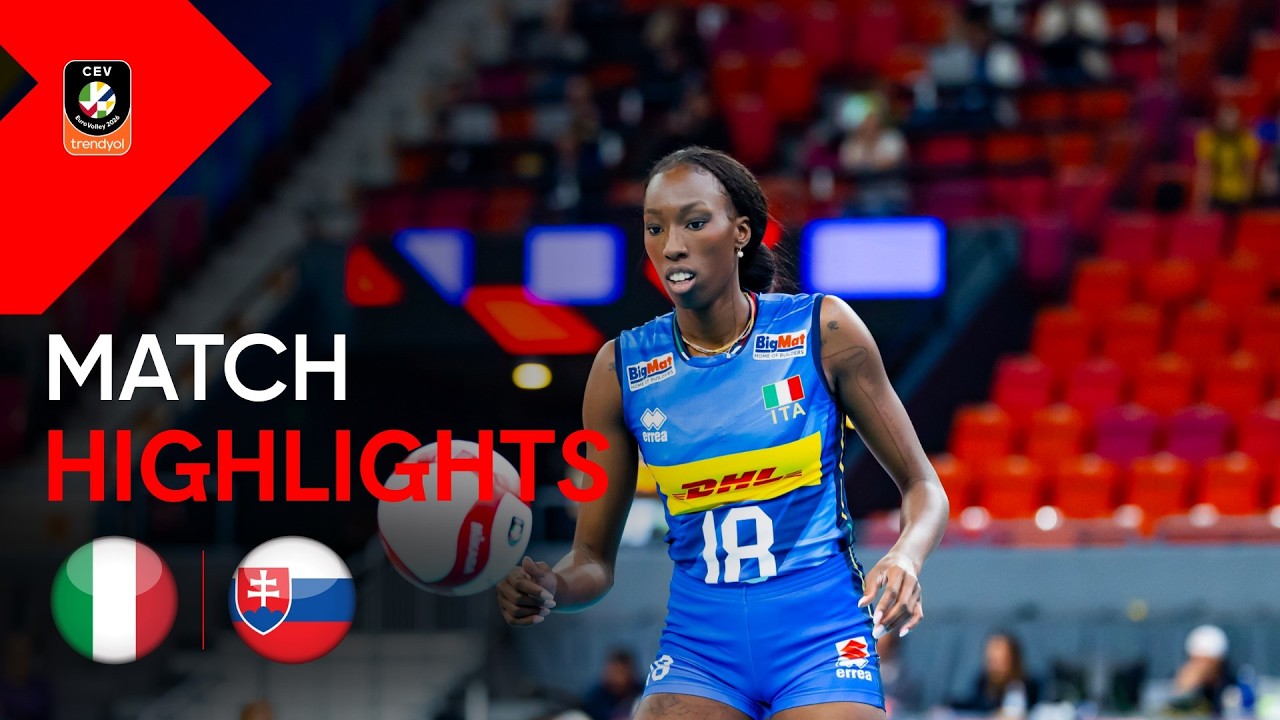 Highlights | ITALY vs. SLOVAKIA | CEV Trendyol Eurovolley 2026 | Women background