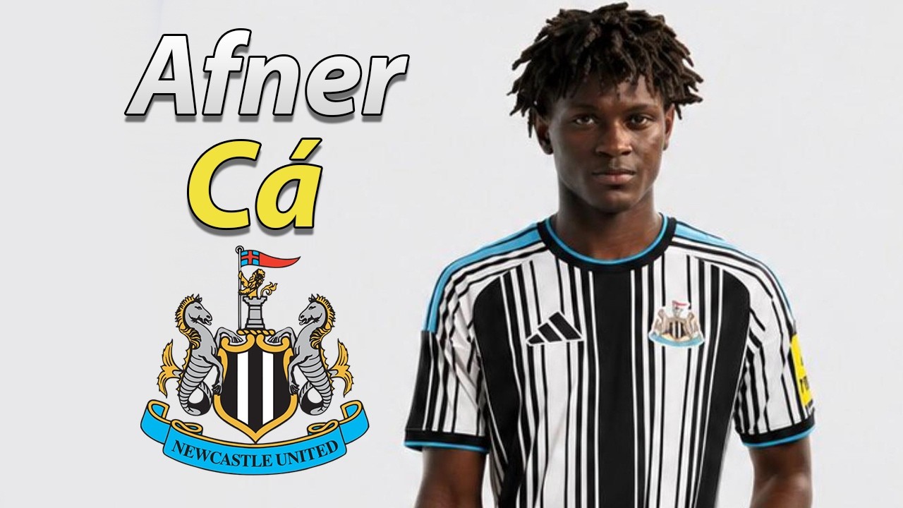 Afner Cá ● Welcome to Newcastle 2026 ⚫️⚪️🇬🇼 Goals & Skills background