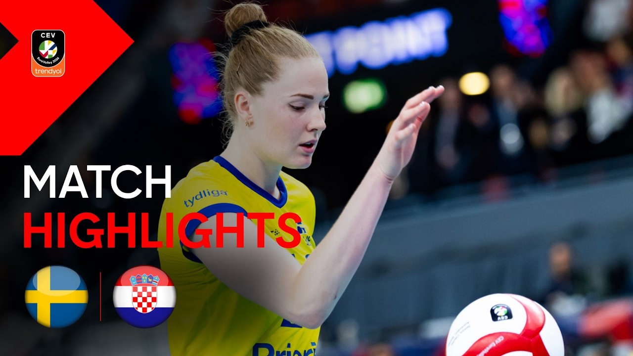 Highlights | SWEDEN vs. CROATIA | CEV Trendyol Eurovolley 2026 | Women background