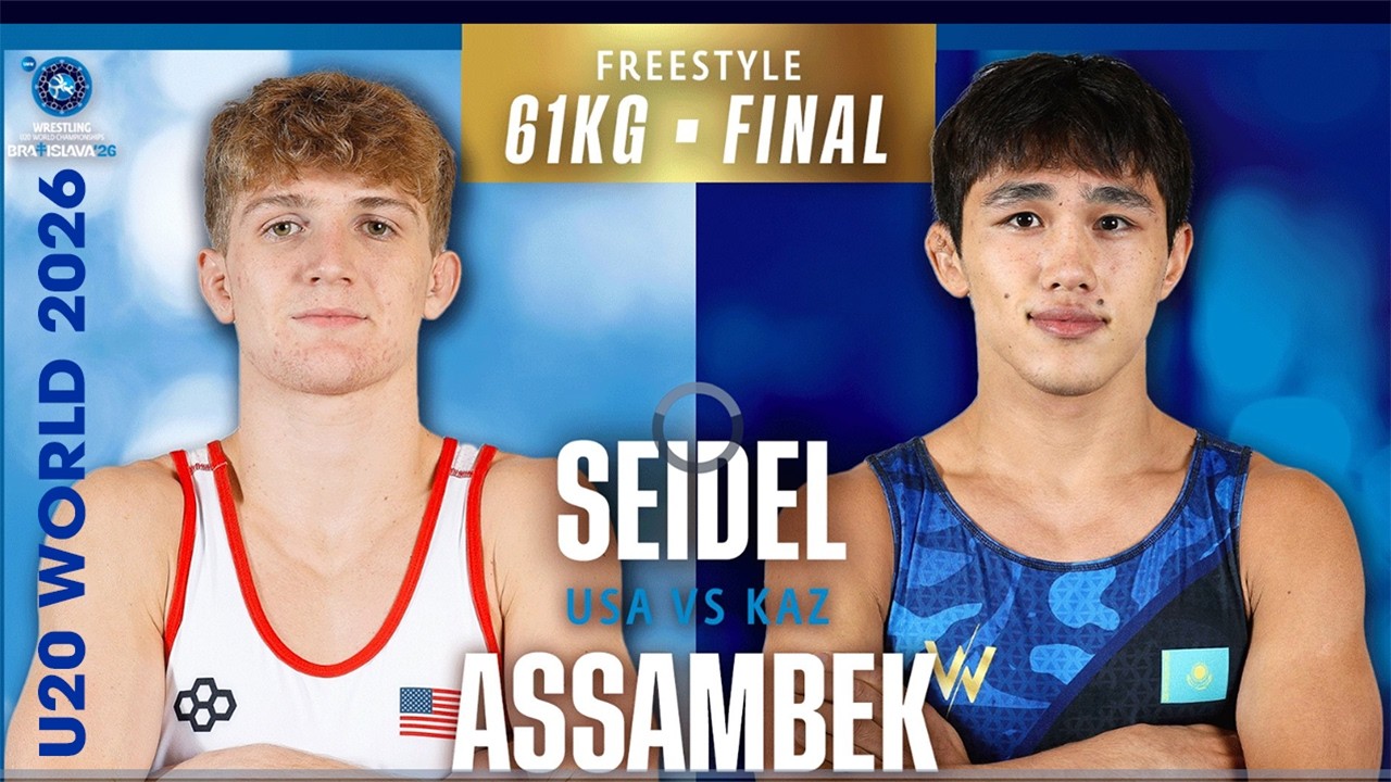 WOAAA 🏅 🇺🇸💥🇰🇿 Aaron James SEIDEL vs Bekassyl ASSAMBEK | 2026 U20 World Championships | FS 61 background