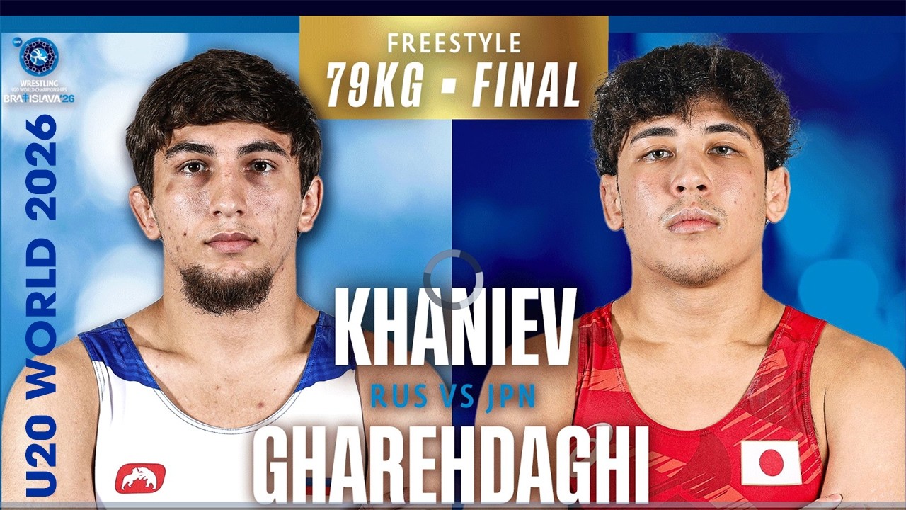 🇯🇵🏅🇷🇺 Keyvan GHAREHDAGHI vs Ismail KHANIEV | 2026 U20 World Championships | Gold Medal | FS 79Kg background