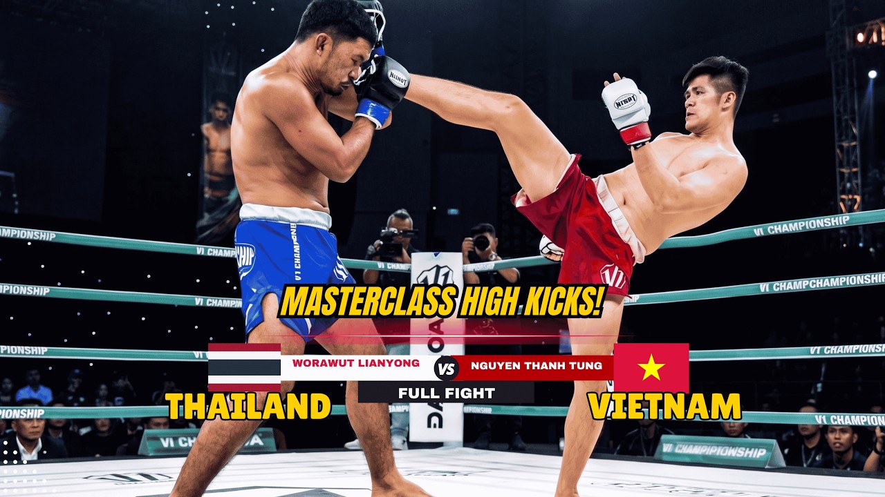 PINPOINT HEAD KICK CLINIC! Nguyen Thanh Tung Shuts Down Worawut In Vietnam! background