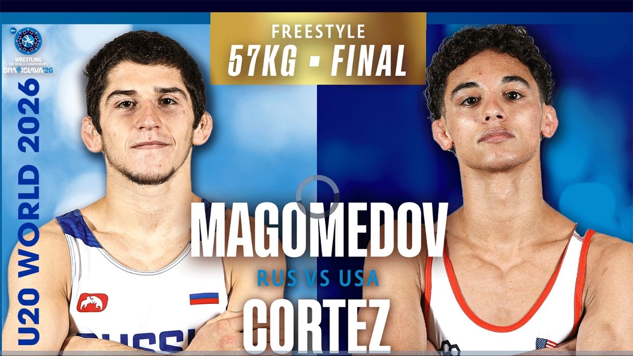 🇷🇺🔥🇺🇸 Magomed Rabazanovitch MAGOMEDOV vs Isaiah Michael CORTEZ | 2026 U20 World Championships | FS57 background