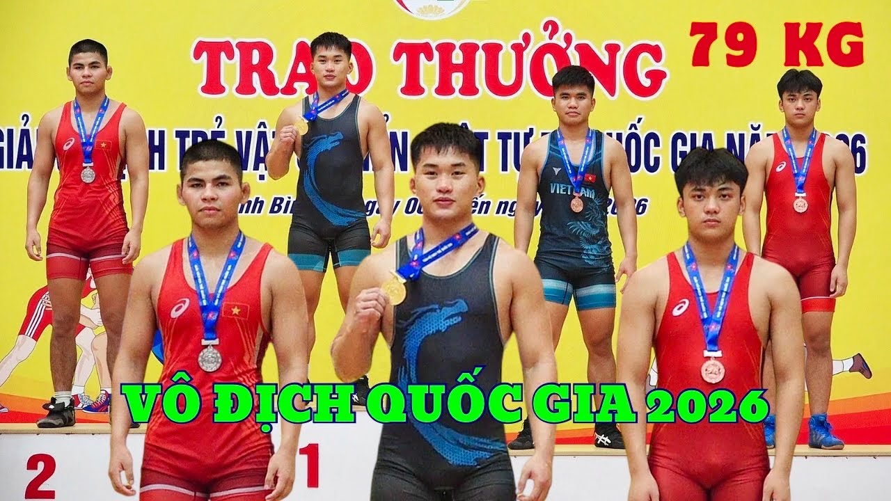 ĐỖ HỮU TUẤN gặp TRƯƠNG CÔNG ĐẠT trận chung kết hạng 79 kg VĐQG năm 2026,Freestyle Wrestling. background