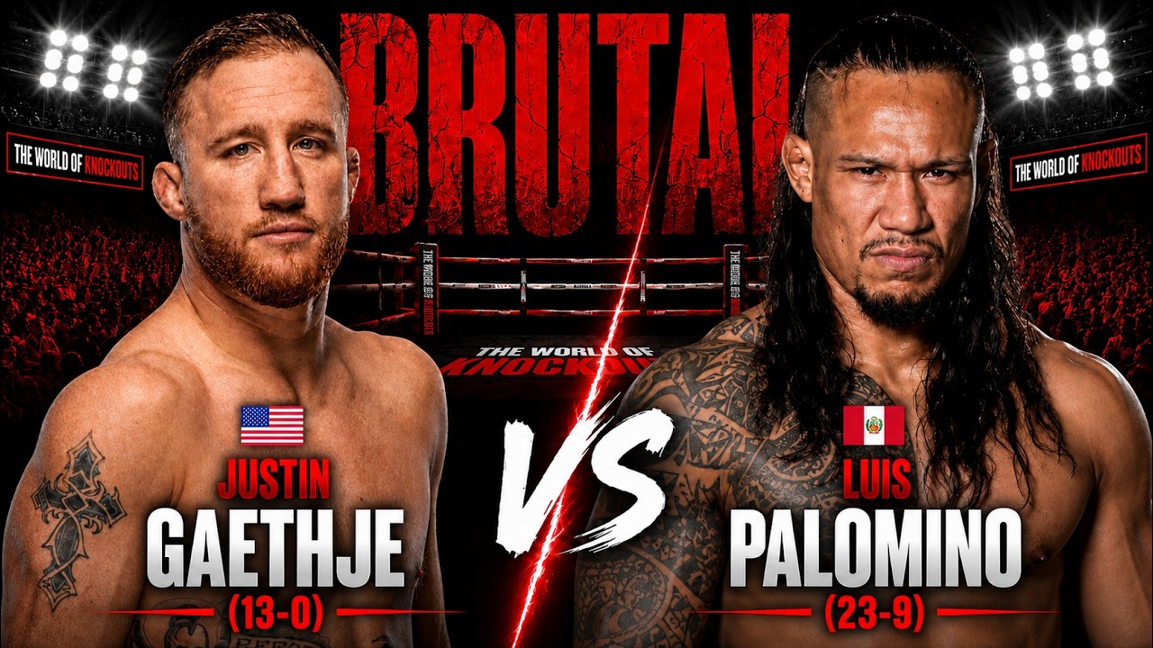 Justin Gaethje vs Luis Palomino - The Undefeated Force of BRUTALITY background