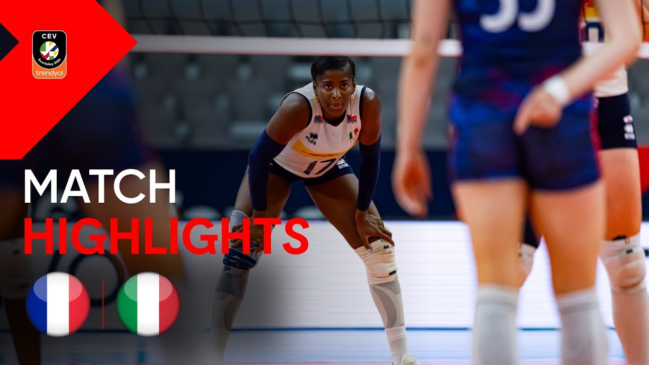 Highlights | FRANCE vs. ITALY | CEV Trendyol Eurovolley 2026 | Women background