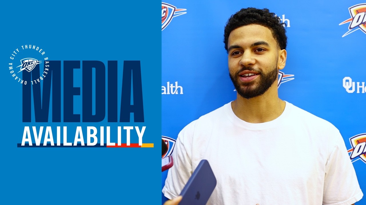 Practice Media Availability with Ajay Mitchell | March 11, 2026 | OKC Thunder background