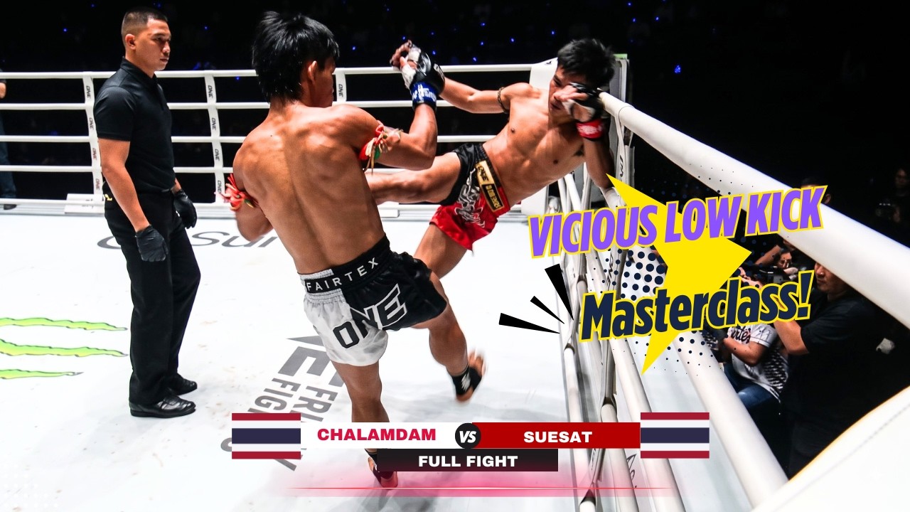 FLYING OFF HIS FEET! Suesat Knocks Out Chalamdam With Devastating Leg Kicks! background