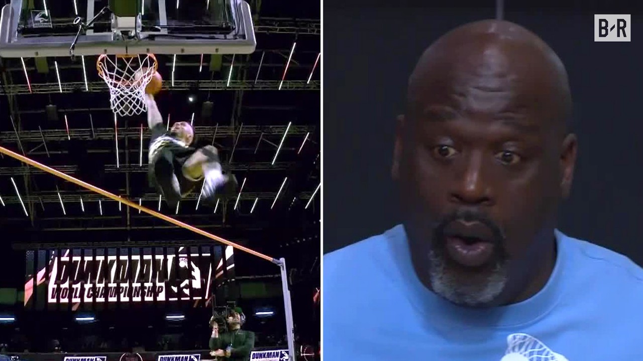 INSANE High-Jump Dunk Over 6-Foot Bar | Dunkman background