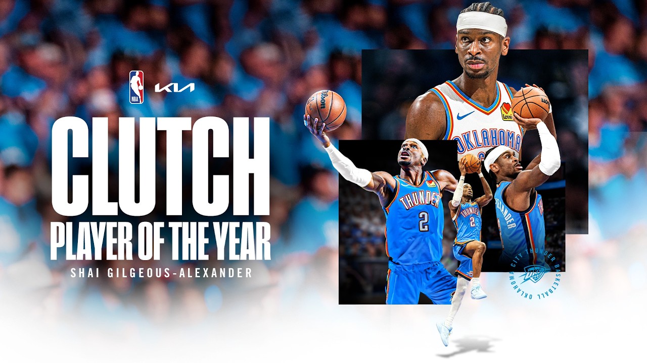 Shai Gilgeous-Alexander Wins 2025-26 Kia NBA Clutch Player of the Year ЁЯСП | Highlights | OKC Thunder background