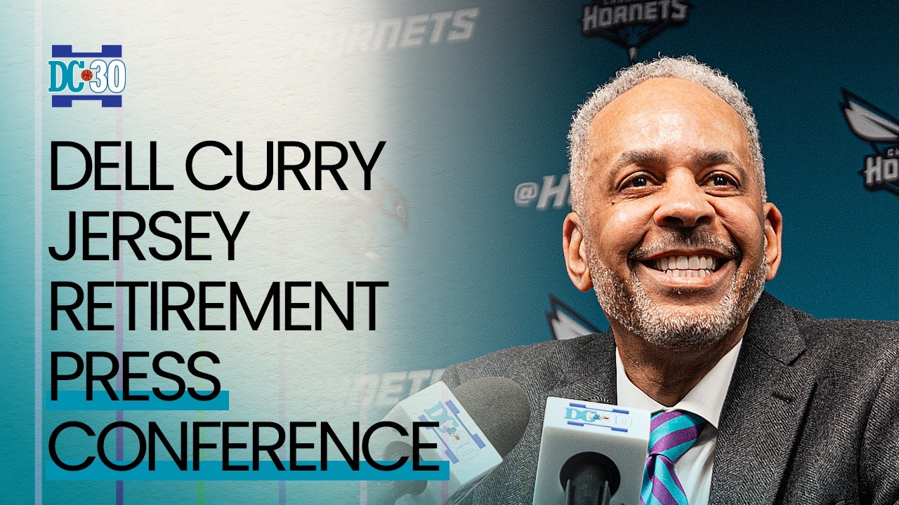 Dell Curry Speaks Before His Jersey Retirement Ceremony background