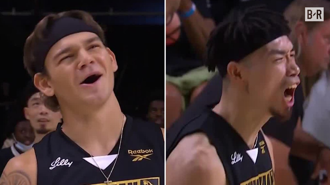 Mac McClung Eliminated by 40-Year-Old 'Dunk King of China' Dengxing Chen | Dunkman background