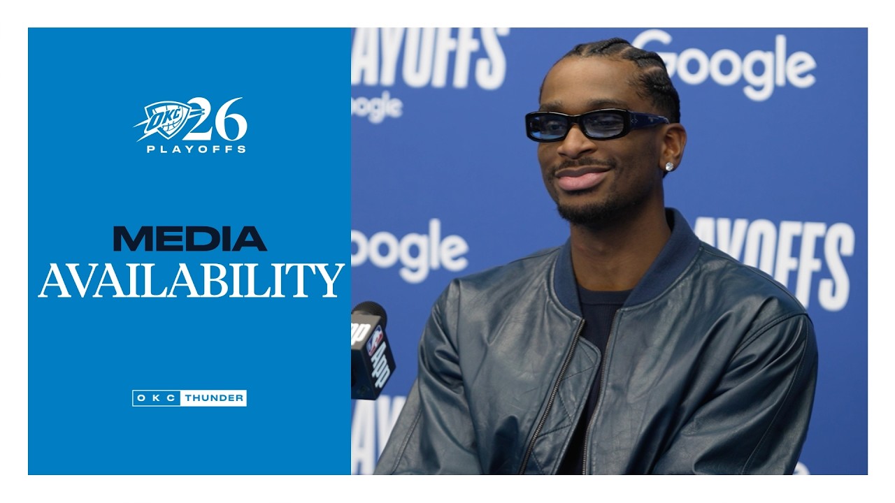 Shai Gilgeous-Alexander on Focus and Unity | Playoffs | R1G1 | Postgame Media | April 19, 2026 background