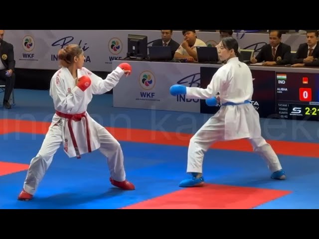 -55 K.G Female Final Match. Alisha Alisha (India AKAđŽ) VS Kido Rina Japan (AOđ”). ASIAN CHAMPIONSHIP background