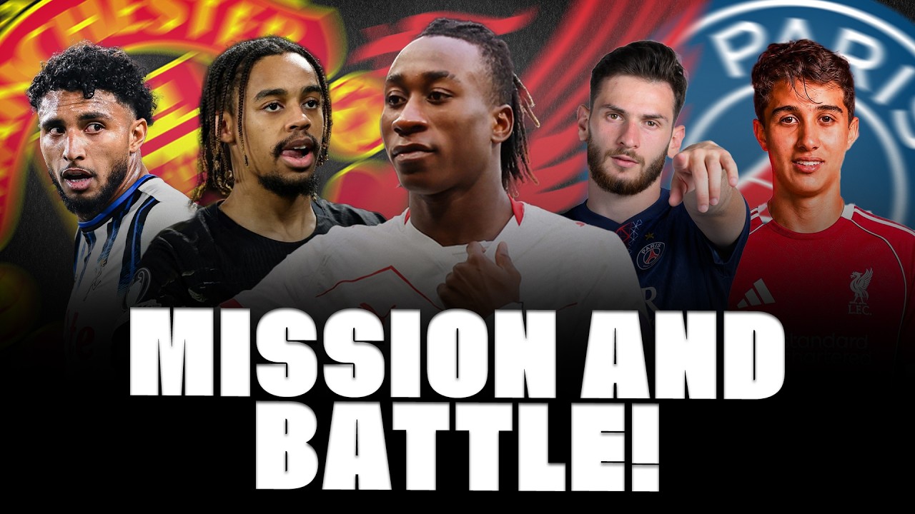 🚨 WINGERS BATTLE! UNITED ON A MISSION! BARCOLA, DIOMANDÉ, ANOTHER KVARA. NEW KID FOR THE REDS… background