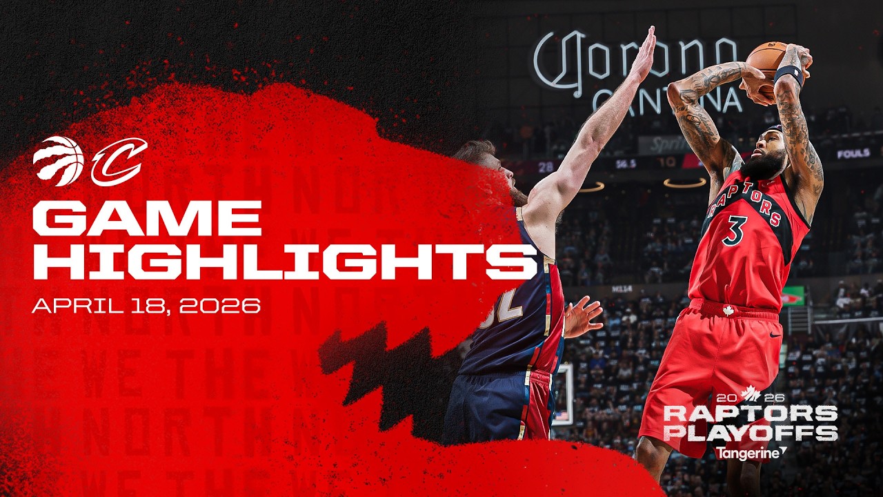 Playoffs Raptors at Cavaliers Game Highlights RD1 GM1 - April 18, 2026 background