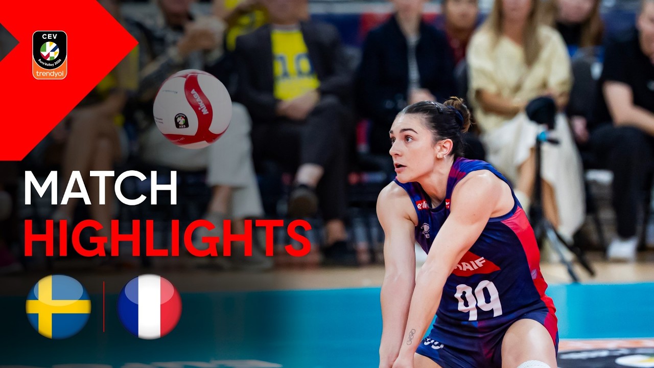 Highlights | SWEDEN vs. FRANCE | CEV Trendyol Eurovolley 2026 | Women background