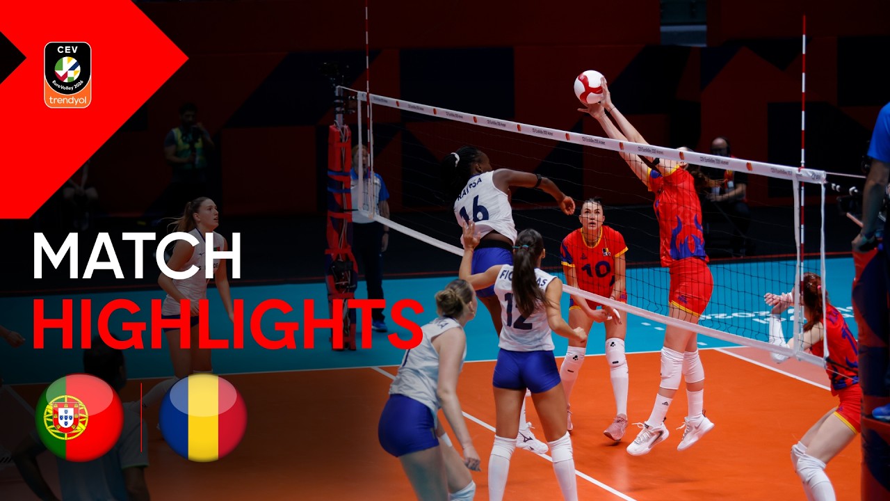 Highlights | PORTUGAL vs. ROMANIA | CEV Trendyol Eurovolley 2026 | Women background
