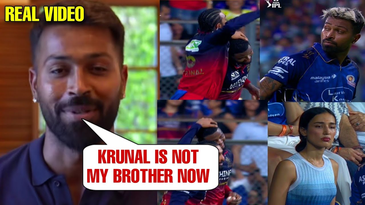 Watch Hardik Pandya Angry Reply to Krunal Pandya After Their Fight During RCB vs MI Match background