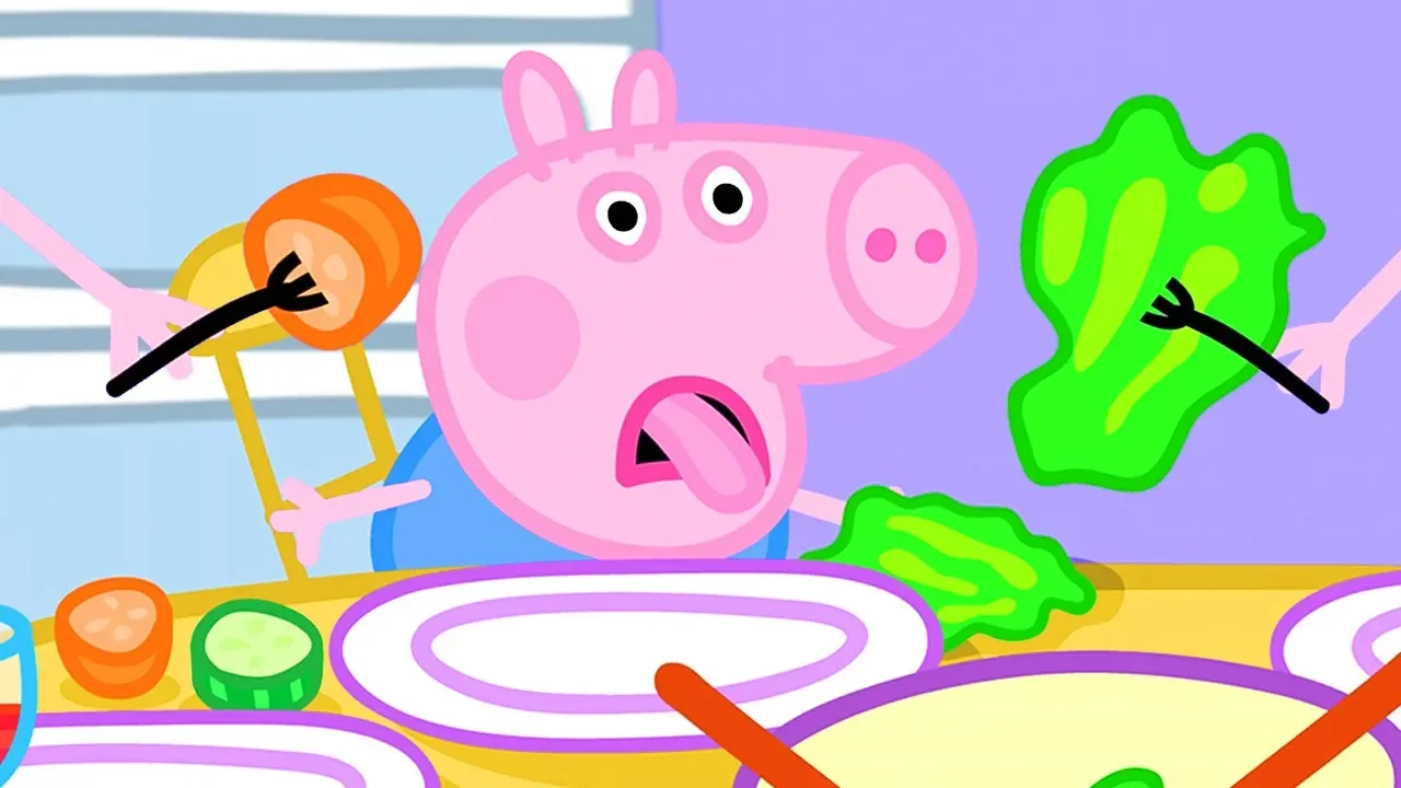 Peppa Pig in Hindi - 🍰 🍩 FOOD 🍭🍫 - 🍄🌶️KHAANA 🧃🍼- हिंदी Kahaniya - Hindi Cartoons for Kids