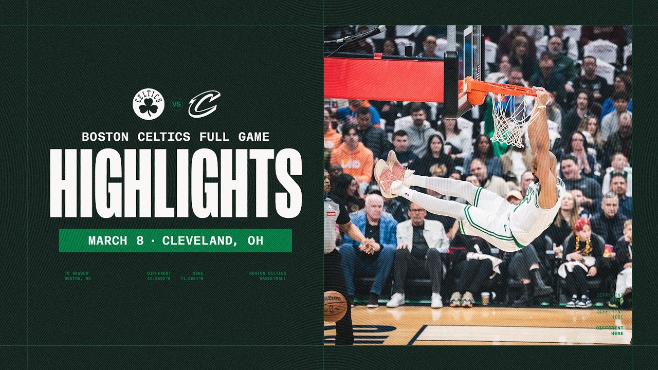 The Boston Celtics win first game of road trip over Cleveland Cavaliers 109-98 | Extended Highlights background