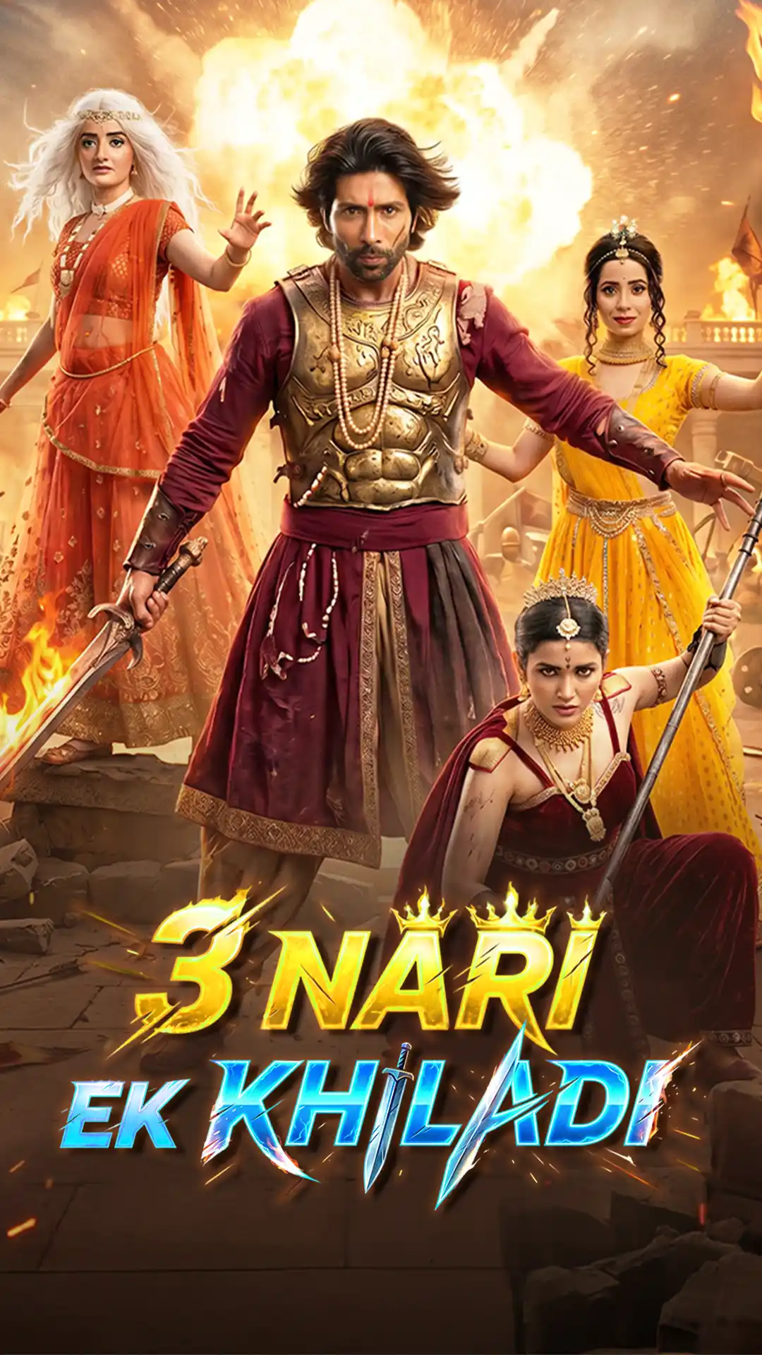 3 Nari Ek Khiladi poster