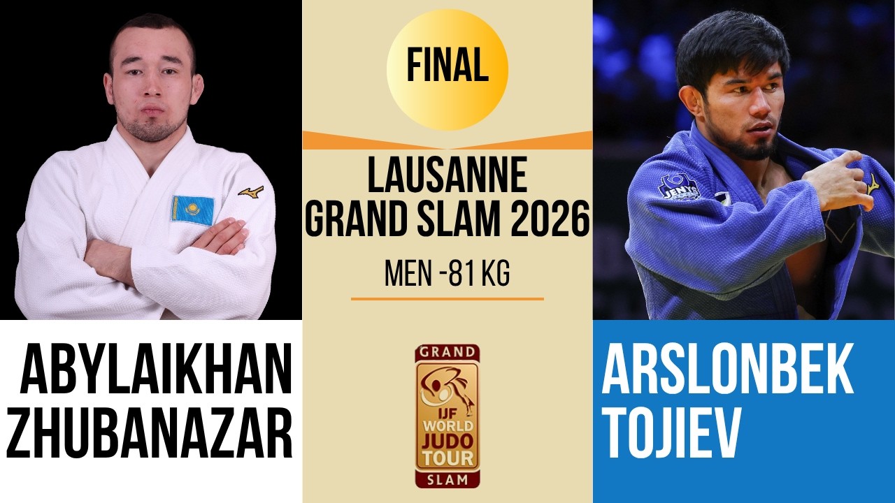 Abylaikhan ZHUBANAZA VS RArslonbek TOJIEV | Lausanne Grand Slam 2026 | BRONZE -81 kg background