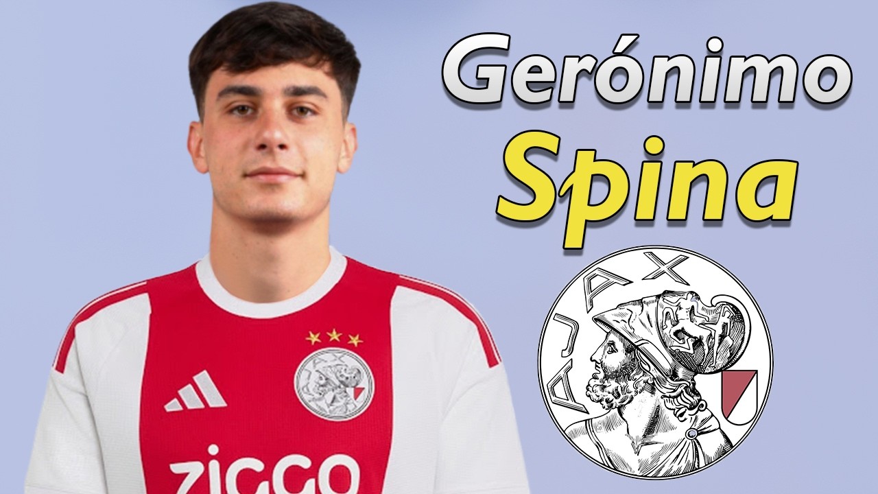 Gerónimo Spina ● Welcome to Ajax Amsterdam 2026 ⚪🔴⚪🇦🇷 Best Defensive Skills & Passes background