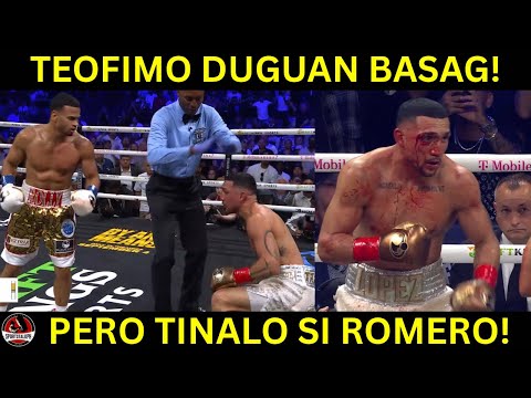 Teofimo Lopez DUGUAN Round 5 BUGBOG kay Romero pero PANALO! | Gary Russell Round 12 BAGSAK panalo background