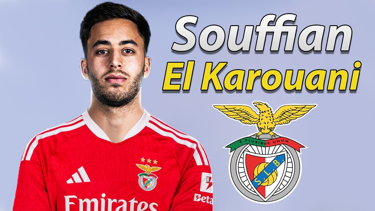 Souffian El Karouani ● Welcome to Benfica 2026 🔴⚪️🇲🇦 Best Skills, Assists, Tackles & Goals background
