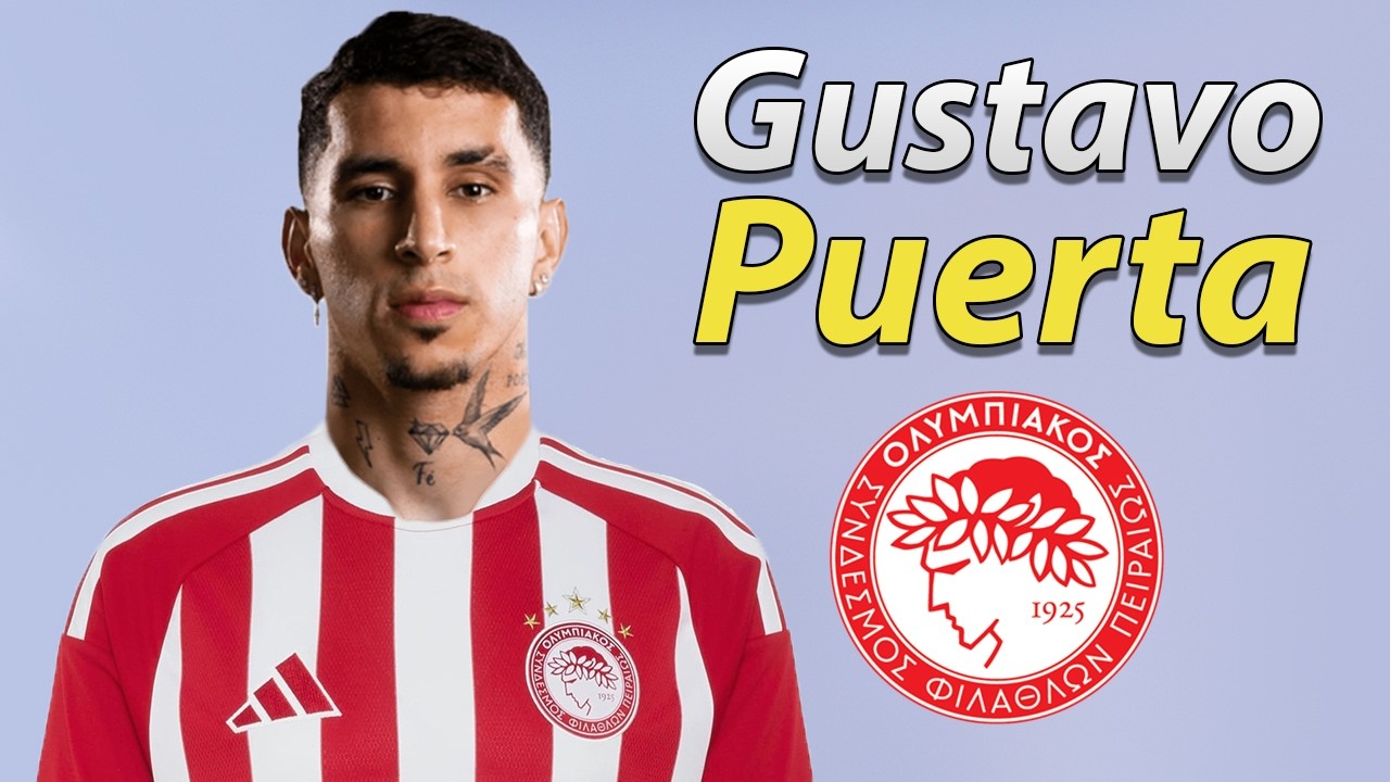 Gustavo Puerta ● Welcome to Olympiacos 2026 🔴⚪️🇨🇴 background