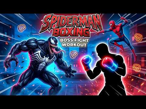 ЁЯХ╖я╕П SPIDERMAN BOXING ЁЯеКInteractive Boss Fight Workout ЁЯФеImmersive Warm Up | PE Brain Break |Rhythm Game background