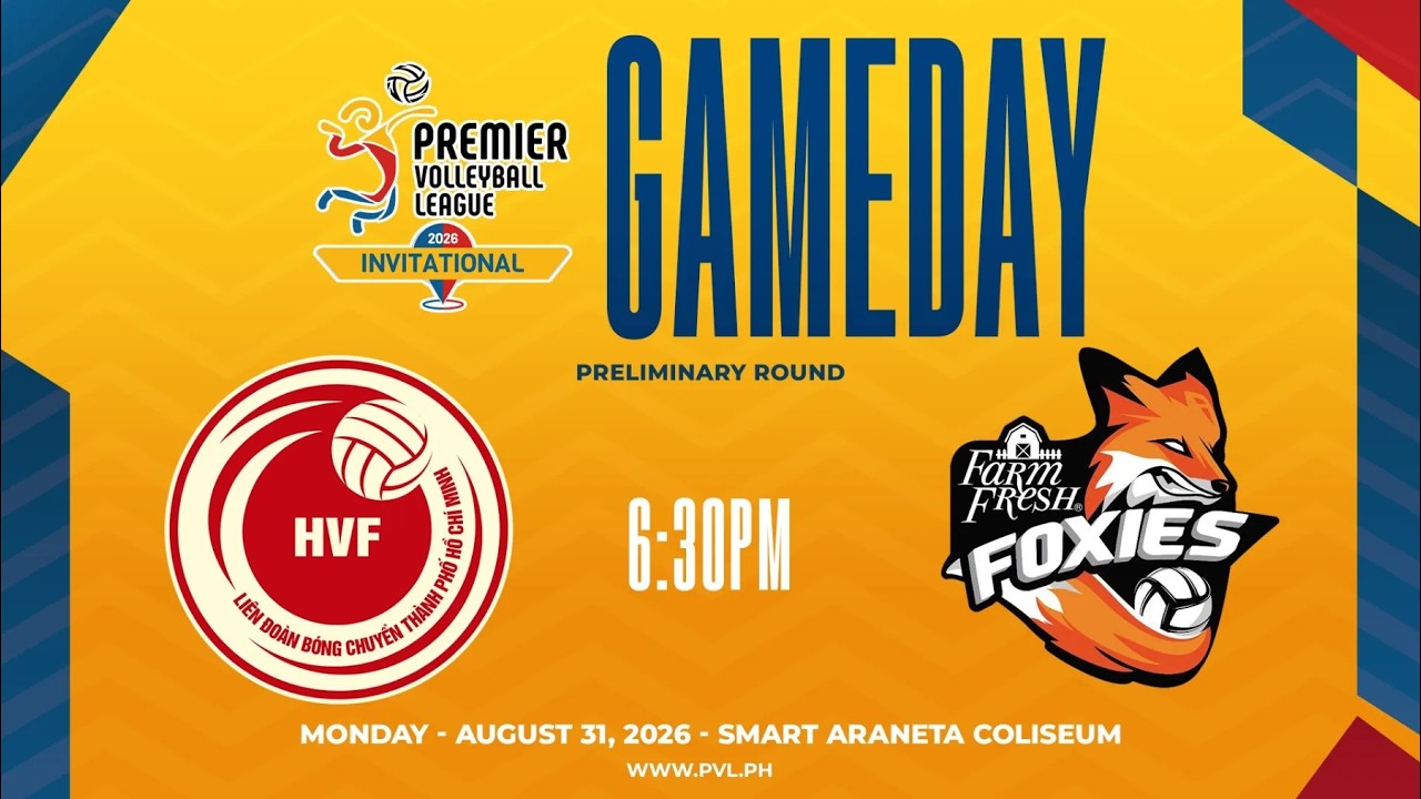 HO CHI MINH CITY vs. FARM FRESH - Full Match | Preliminary Round | 2026 PVL Invitational background