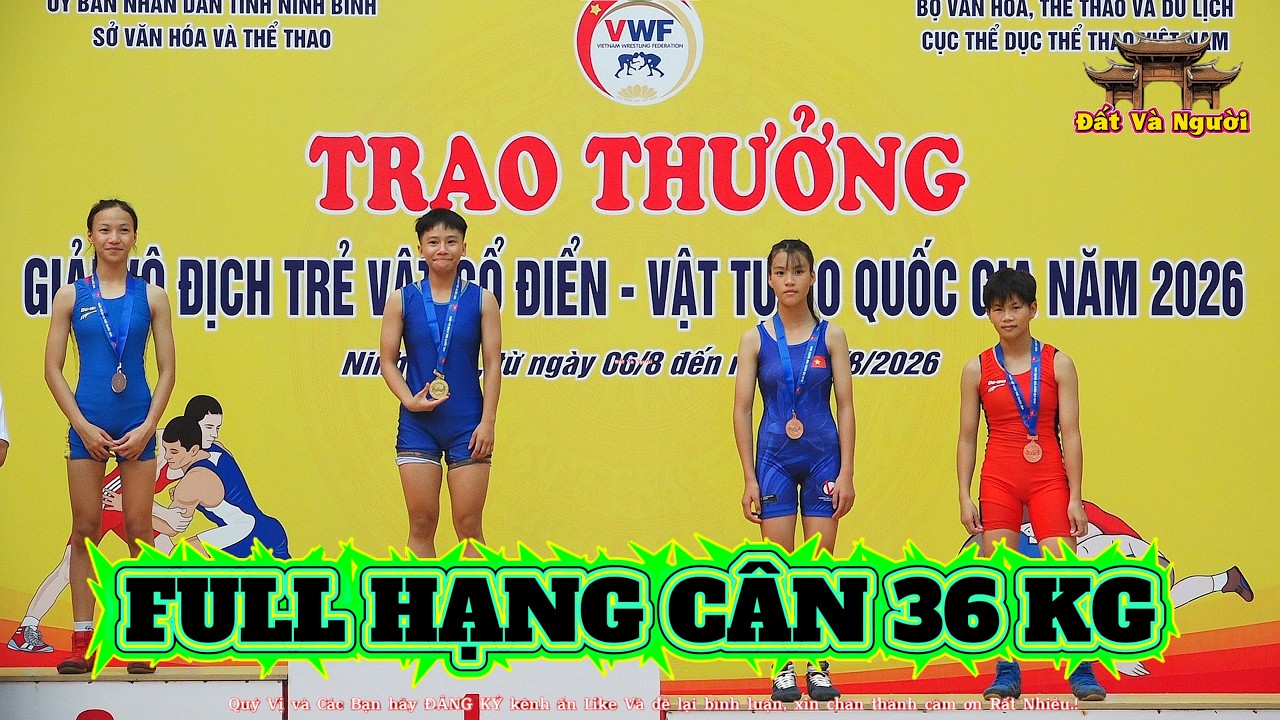 VẬT NỮ vô địch Quốc Gia 2026 hạng 36 KG ,women's Wrestling. background