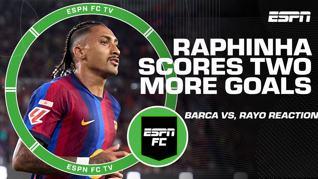 Barcelona vs. Rayo Vallecano Reaction ⚽ Can Raphinha keep up this scoring pace? | ESPN FC background