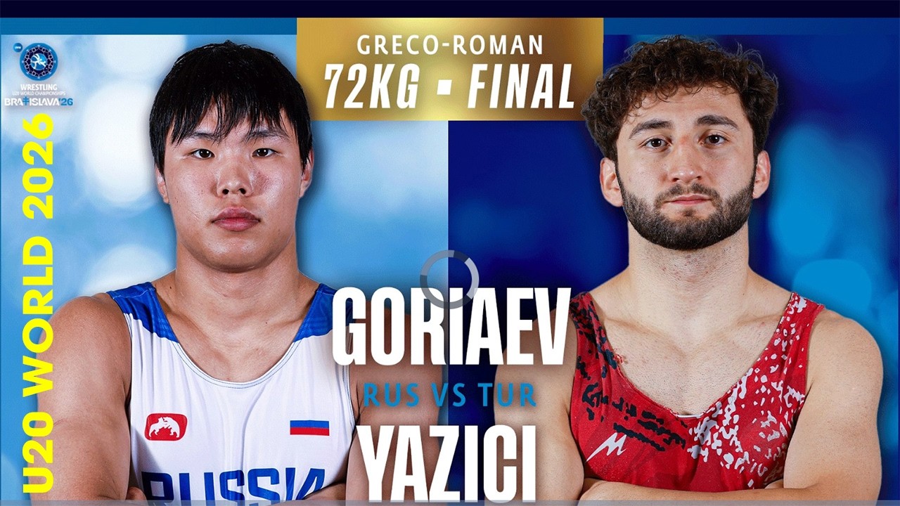 ๐ฑ 12-3 ๐ท๐บ๐ฅ ๐น๐ท Mingiian GORIAEV vs Salih Yusuf YAZICI | 2026 U20 World Championships | GR 72KG background