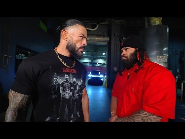 Roman Reigns & Jacob Fatu backstage segment _ WWE Raw 31 August 2026 background