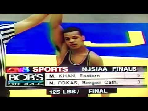 Micah Khan Wins 2nd NJ State Title Over Nick Fokas | 1998 125 Finals