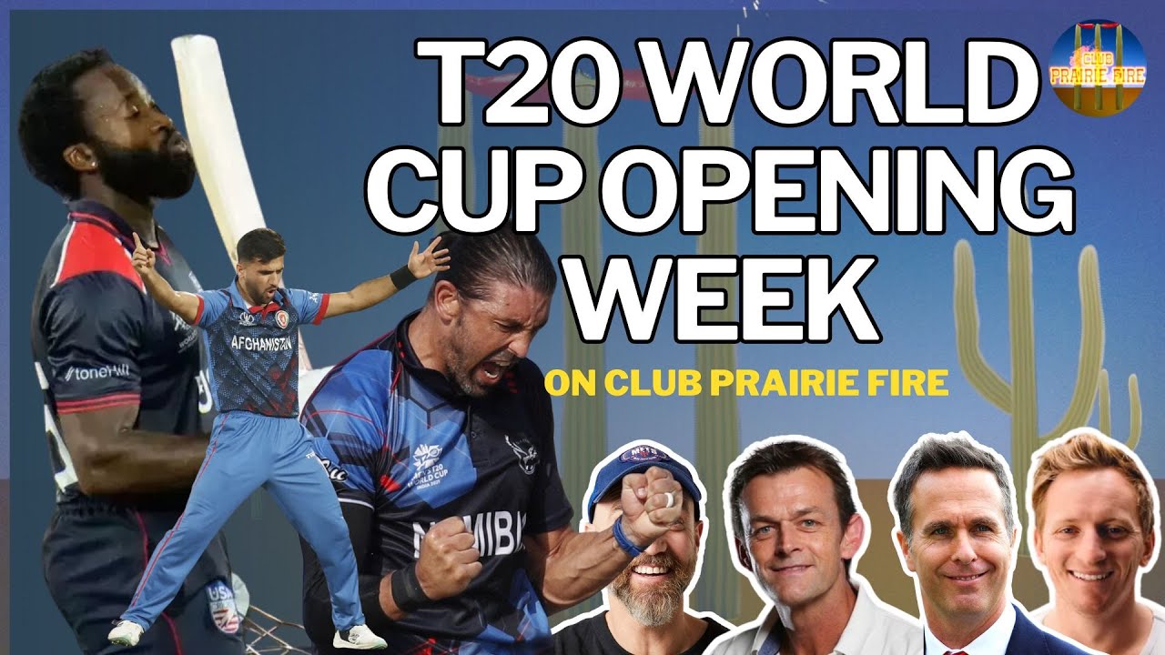 T20 World Cup Opening Week Review on Club Prairie Fire background