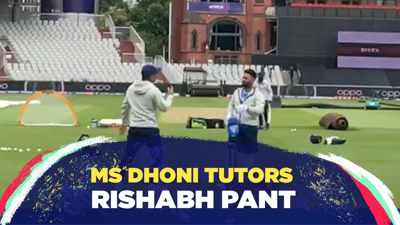 India nets: Dhoni welcomes Pant with wicketkeeping tips background