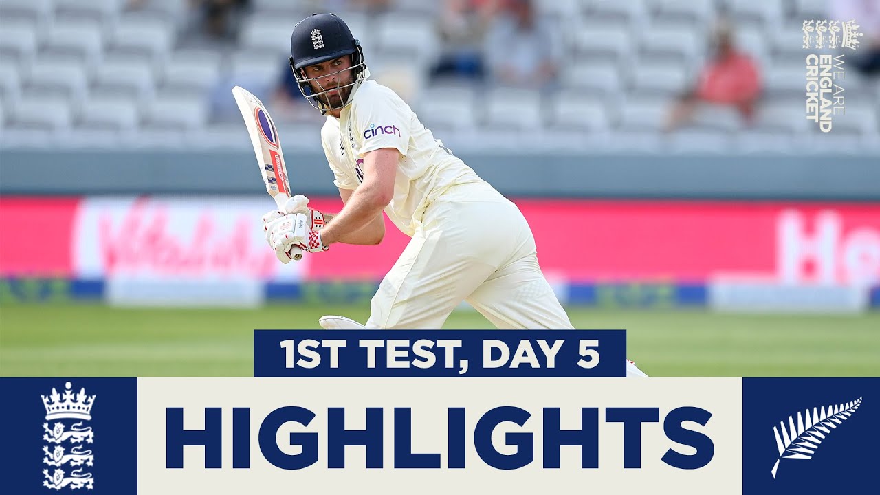 England v New Zealand Day 5 Highlights | First Test Ends In Deadlock | 1st LV= Insurance Test