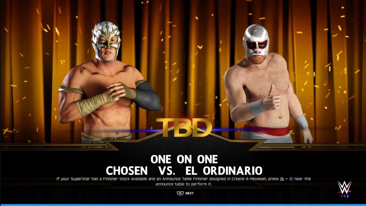 Chosen vs El Ordinario. TBD. WWE 2K25